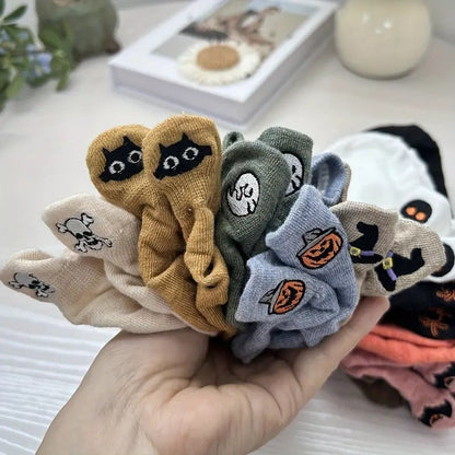 Halloween Pumpkin Pattern Cute Funny Embroidered Low Cut Socks
